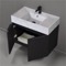 Floating Black Bathroom Vanity, Modern, 32